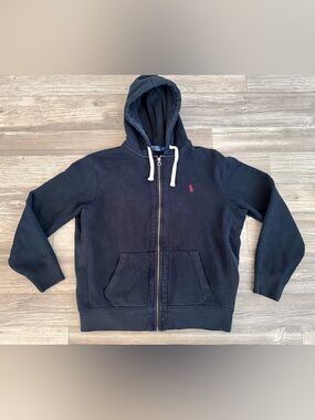 Polo Ralph Lauren Heavyweight Thick Thermal Zip Hoodie Black Mens XL